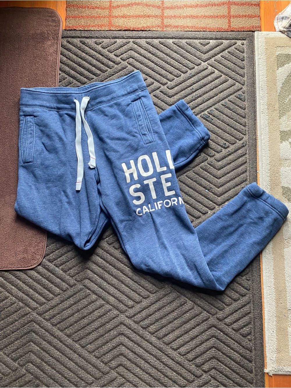 Hollister Navy Blue Logo Jogger Sweatpants